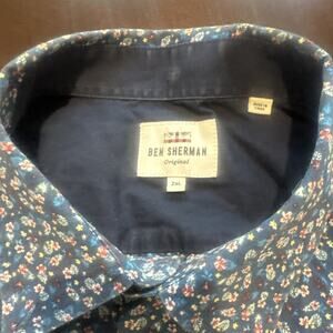 Ben Sherman MENS button down shirt short sleeve Blue Multicolor. 0008